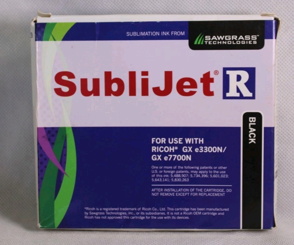 Sawgrass SUBLIJET-R Sublimation Ink Black For Ricoh DN SG7110DN  NOB Expired