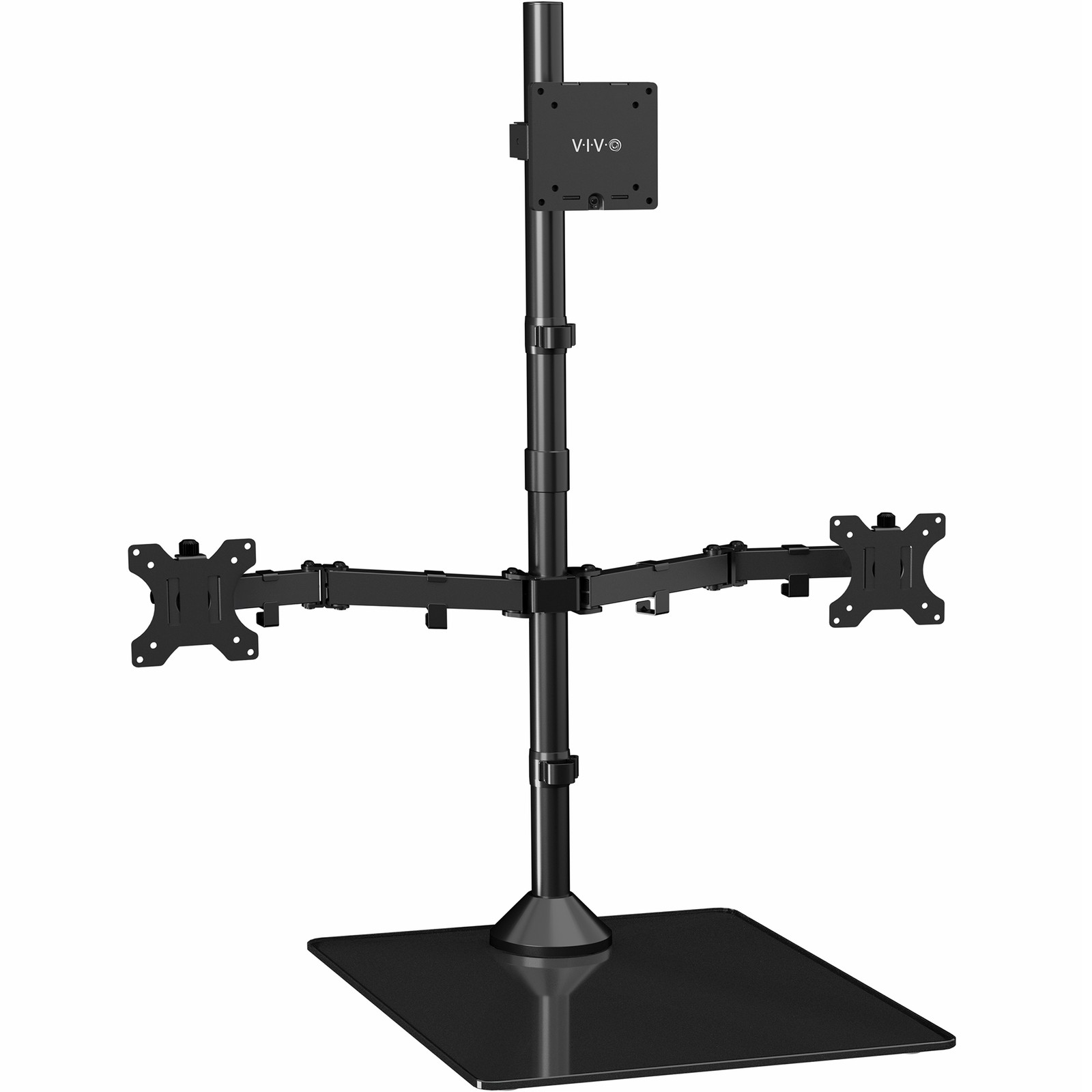 VIVO Triple Monitor Glass Base Desk Stand, 1 Ultrawide to 49", 2 Standard to 27"