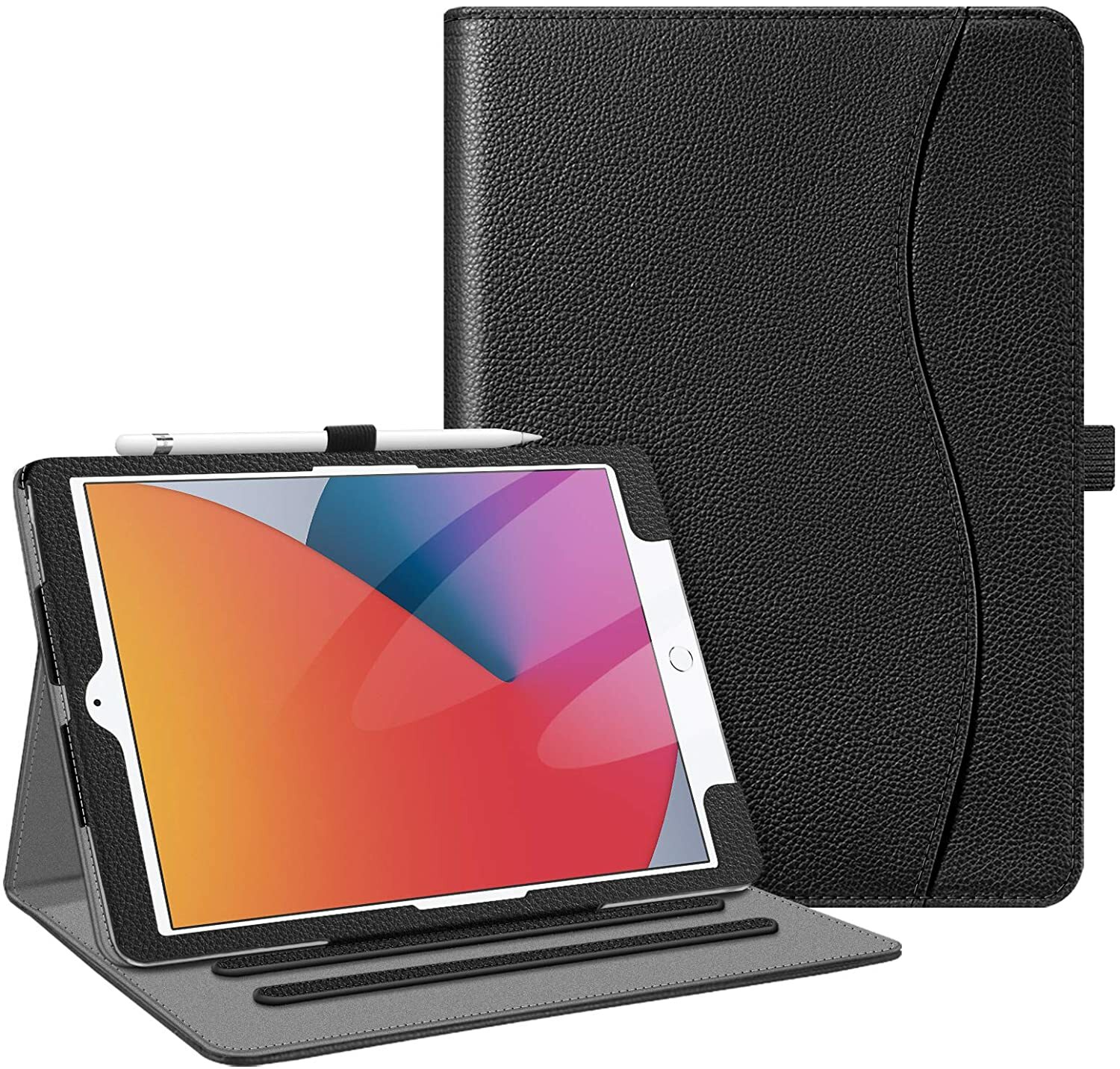 Stand Case for iPad 9th 8th 7th 10.2 Inch Multi-Angle Viewing Cover with Pocket