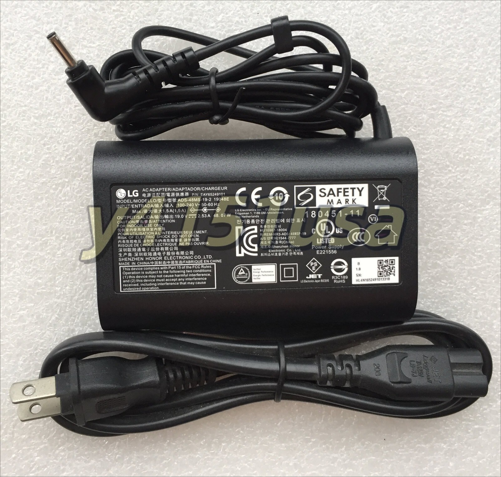 1PC New LG gram 15Z95N-G.APS5U1 ADS-48MS-19-2 19048E 48.07W AC Adapter&Cord