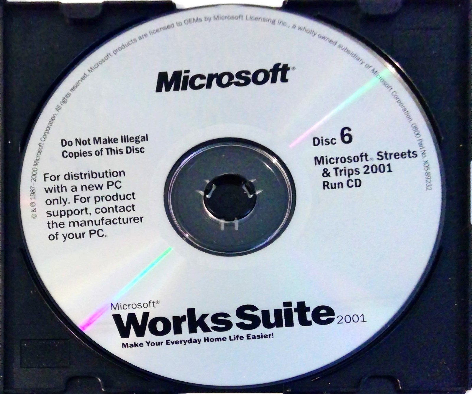 Microsoft Works Suite 2001 PC Complete 6 CD Set Likenew 