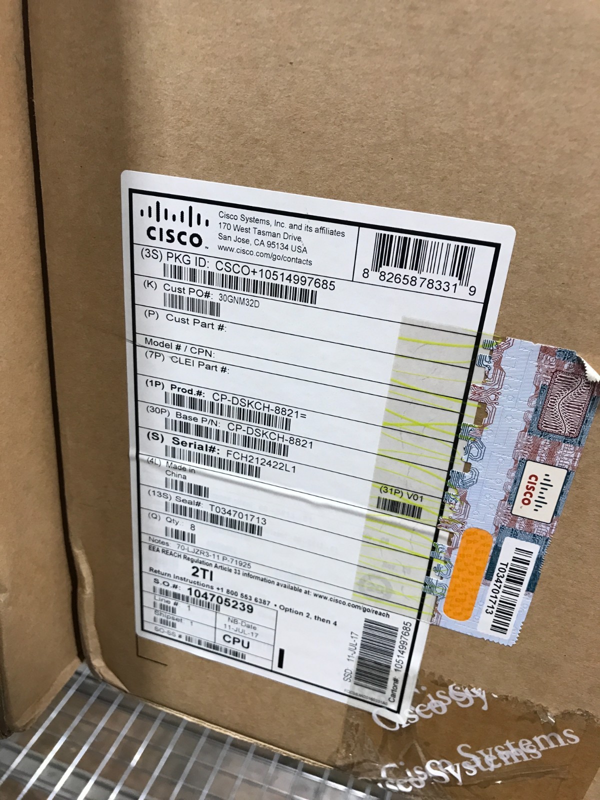 Cisco CP-DSKCH-8821 Phone Desktop Charger Base - with cable - New Open Box