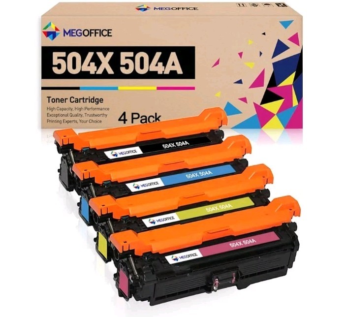 Compatible Toner Cartridge Replacement for HP 504X 504A CE250X CE251A CE252A ...