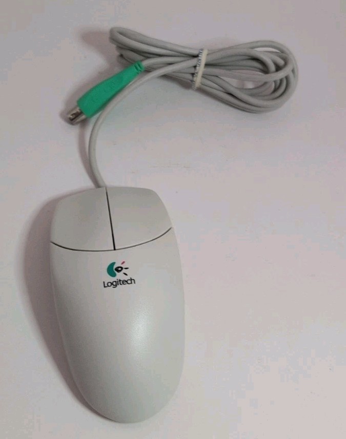 LOGITECH M-CAA42 PS/2 TWO BUTTON WIRED BALL MOUSE - TESTED