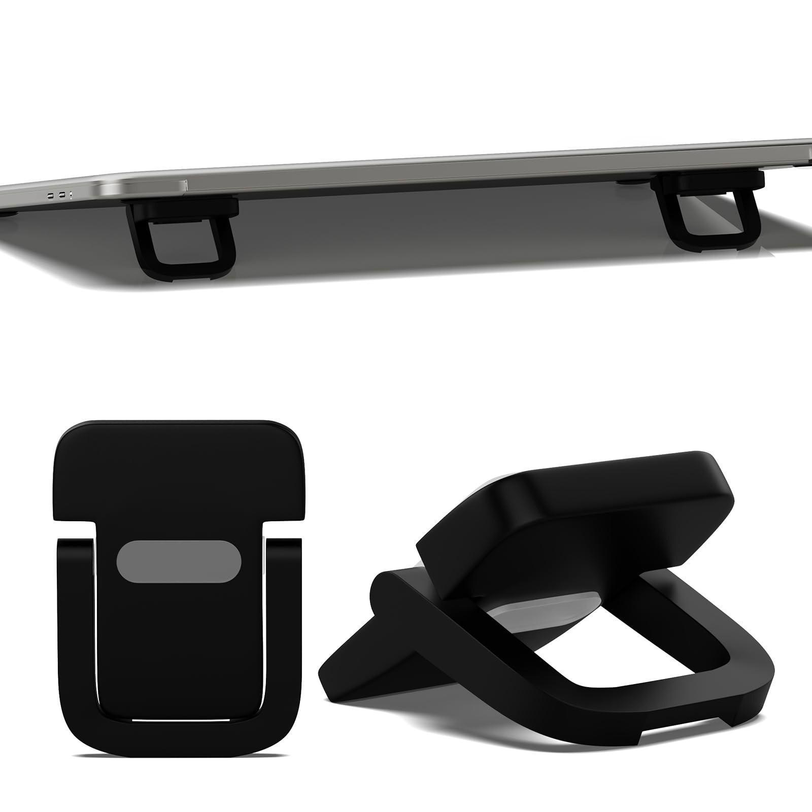 2 PCS Portable Keyboard Riser Adjustable Black Laptop Stand 2 Angle Settings