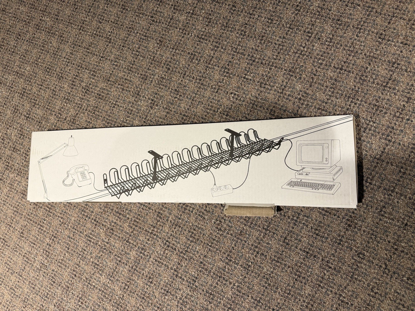 IKEA SIGNUM Cable Management Tray Organizer Under Desk 27.5" Silver New