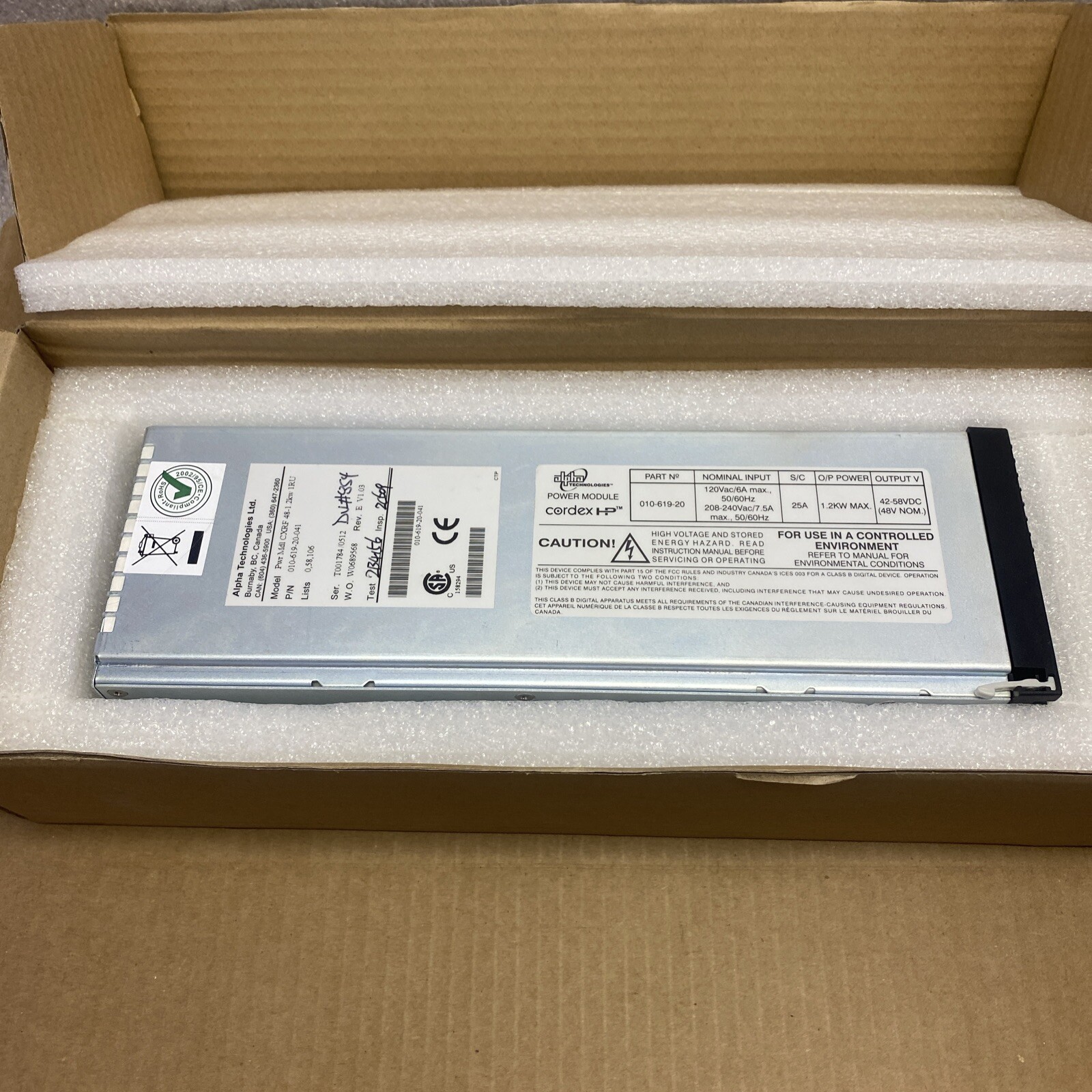 NEW Alpha Technologies Power Module CXRF-HP 48-1.2kW 010-619-20