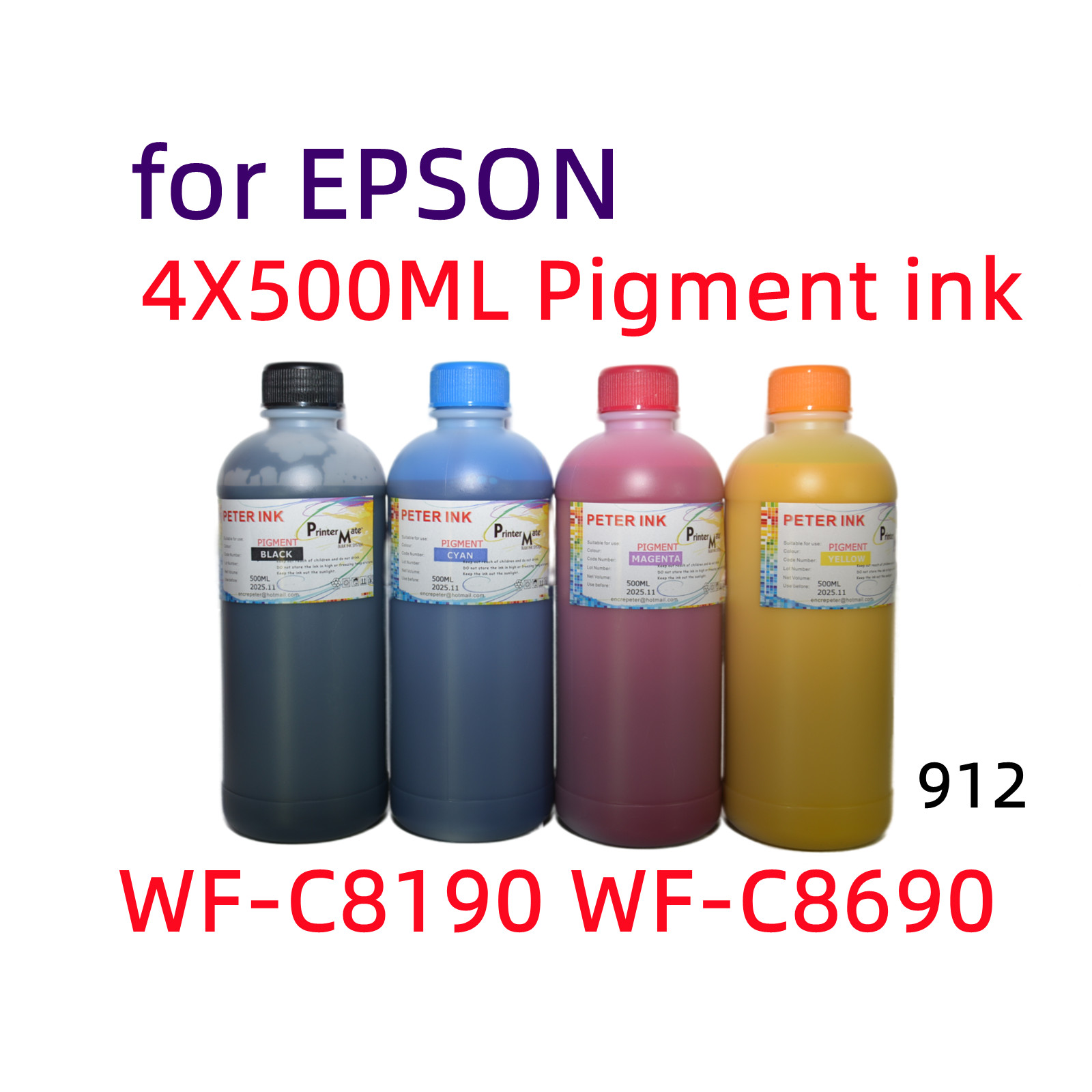 Premium Pigment ink for Workforce Pro WF-C8190 WF-C8690 912 XL XXL cartridge