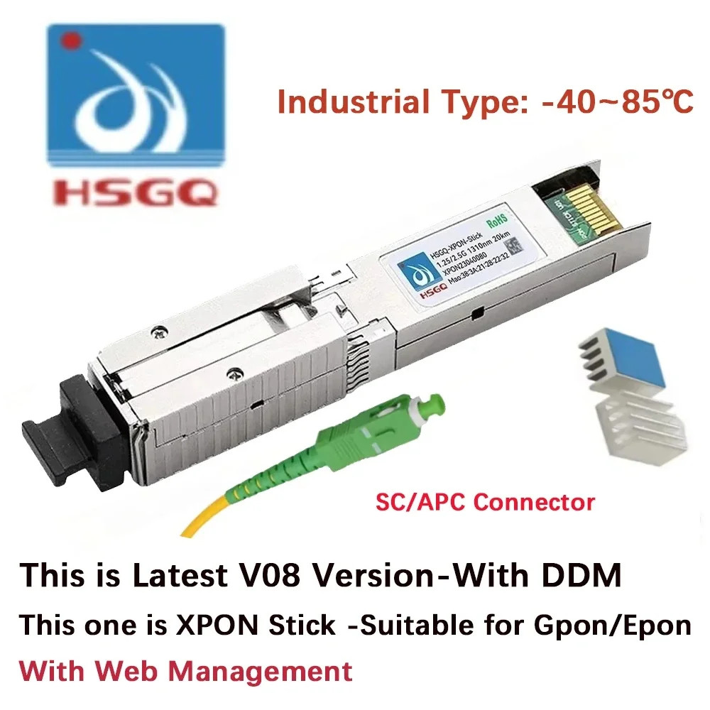ODI XPON Stick SFP ONU Stick SFP XPON ONU STICK With MAC SC 1310nm/1490nm DDM 