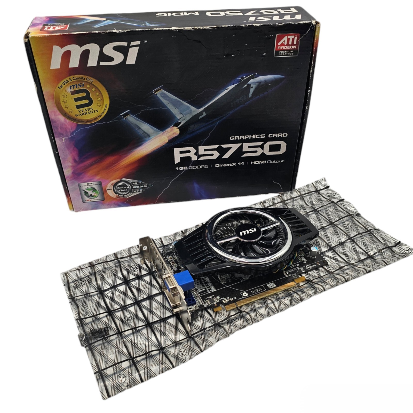 MSI ATI Radeon Premium Graphics GPU R5750-MD1G 1GB HDMI GDDR5 DirectX 11 Tested