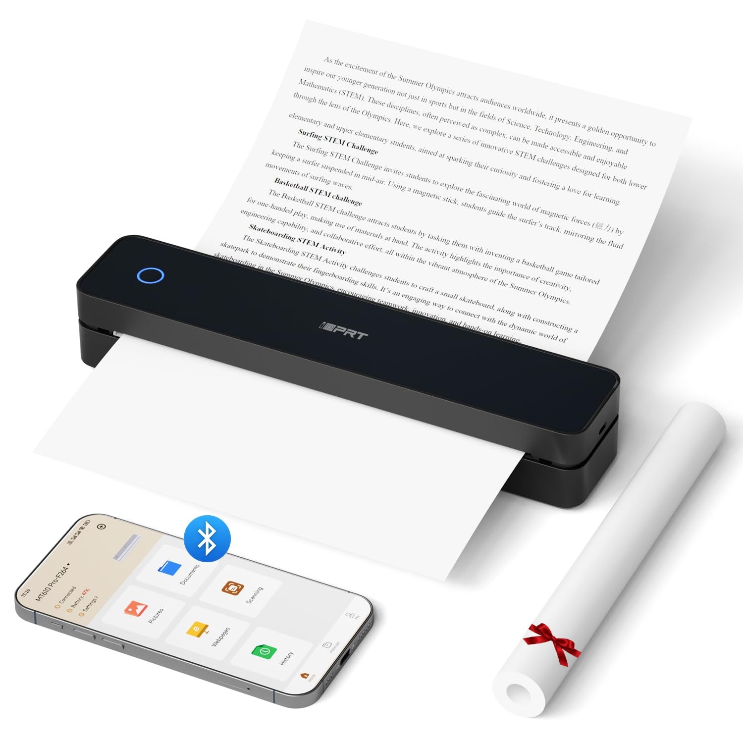 iDPRT MT610 Pro Thermal Printer 300 DPI Bluetooth Wireless Black