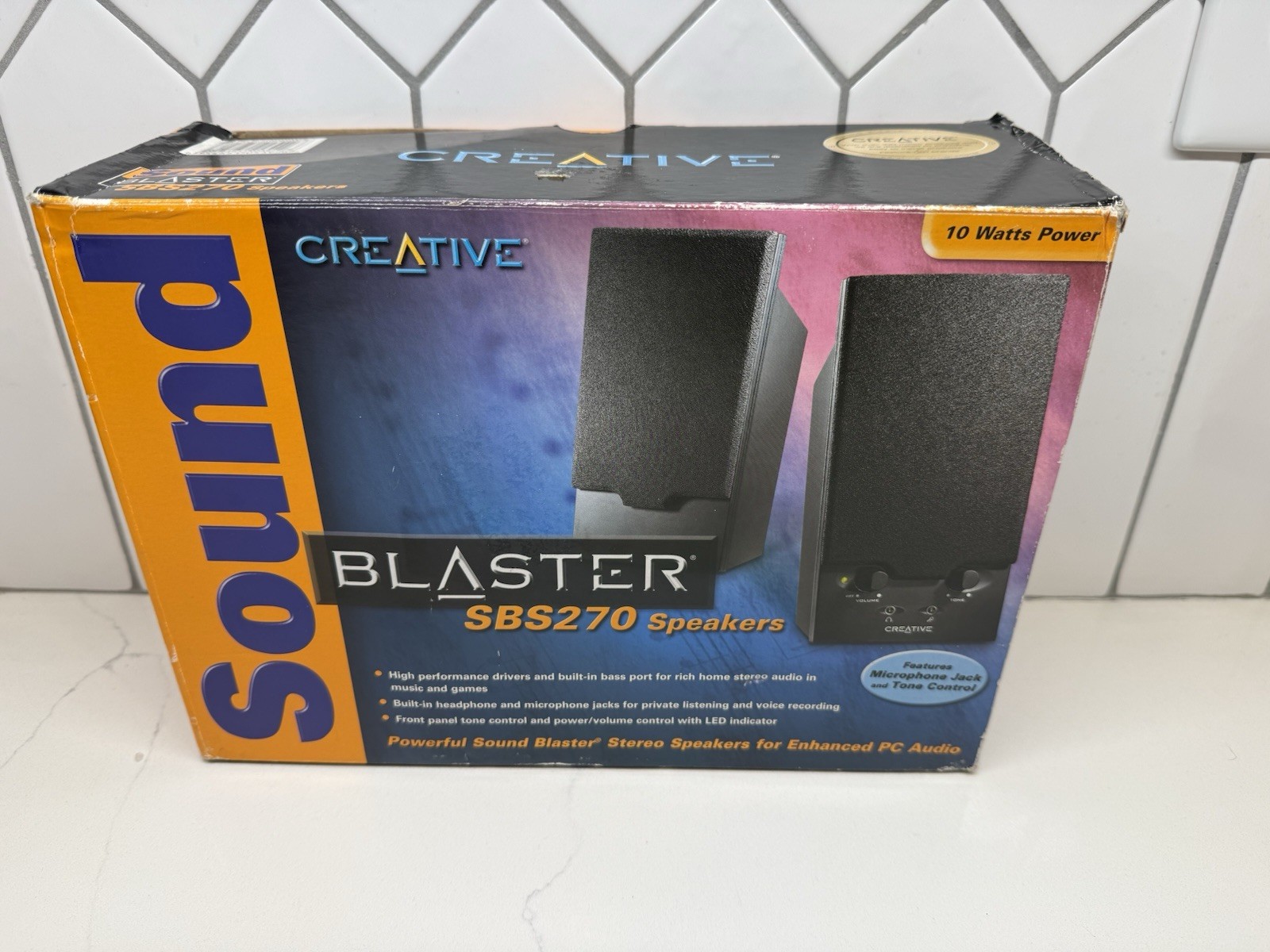 Creative Sound Blaster SBS270 Computer Speakers Headphone Microphone Jack NEW