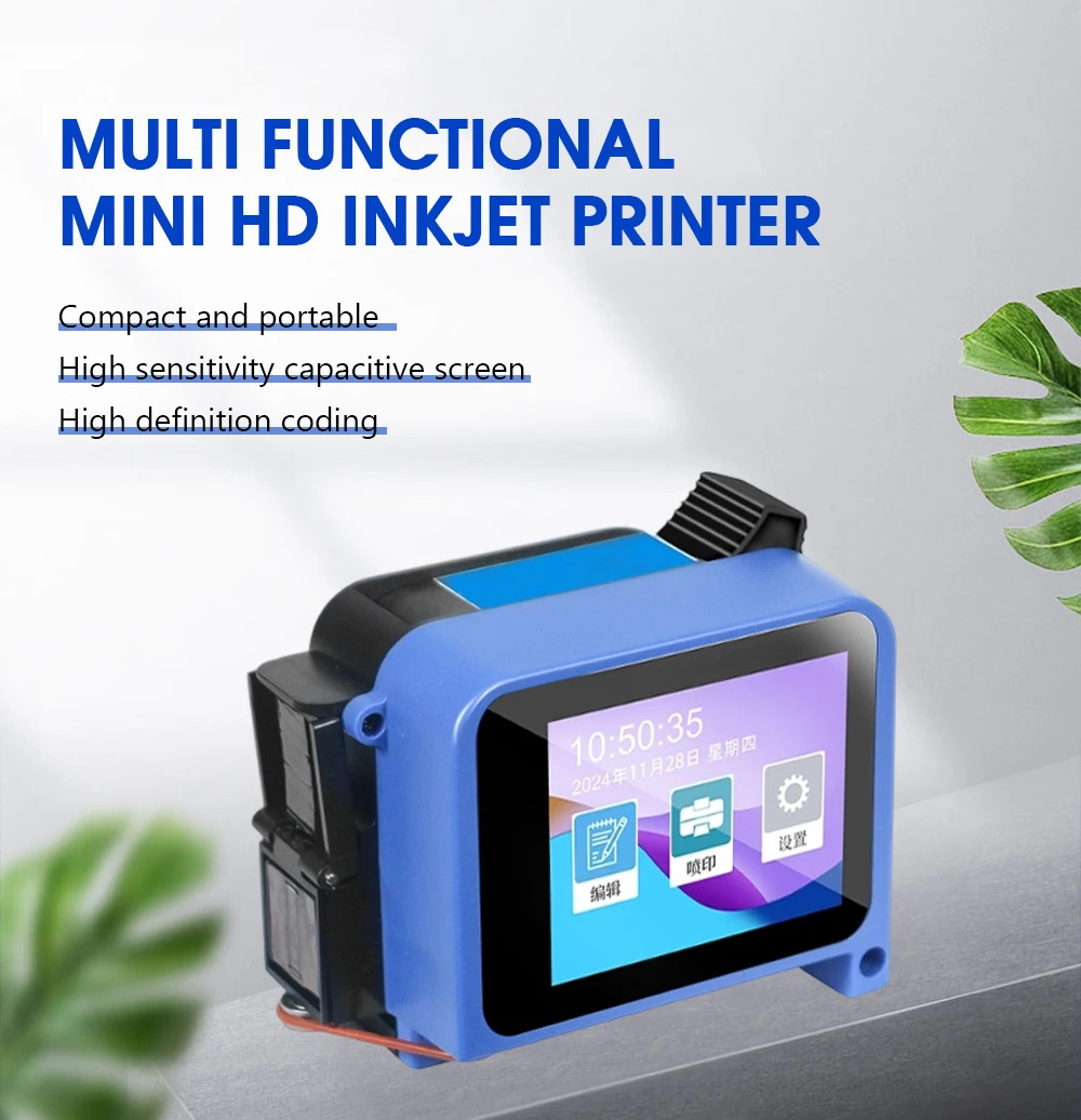 Mini Handheld Inkjet Printer 12.7mm Date Code QR Barcode Batch Number Coder TIJ