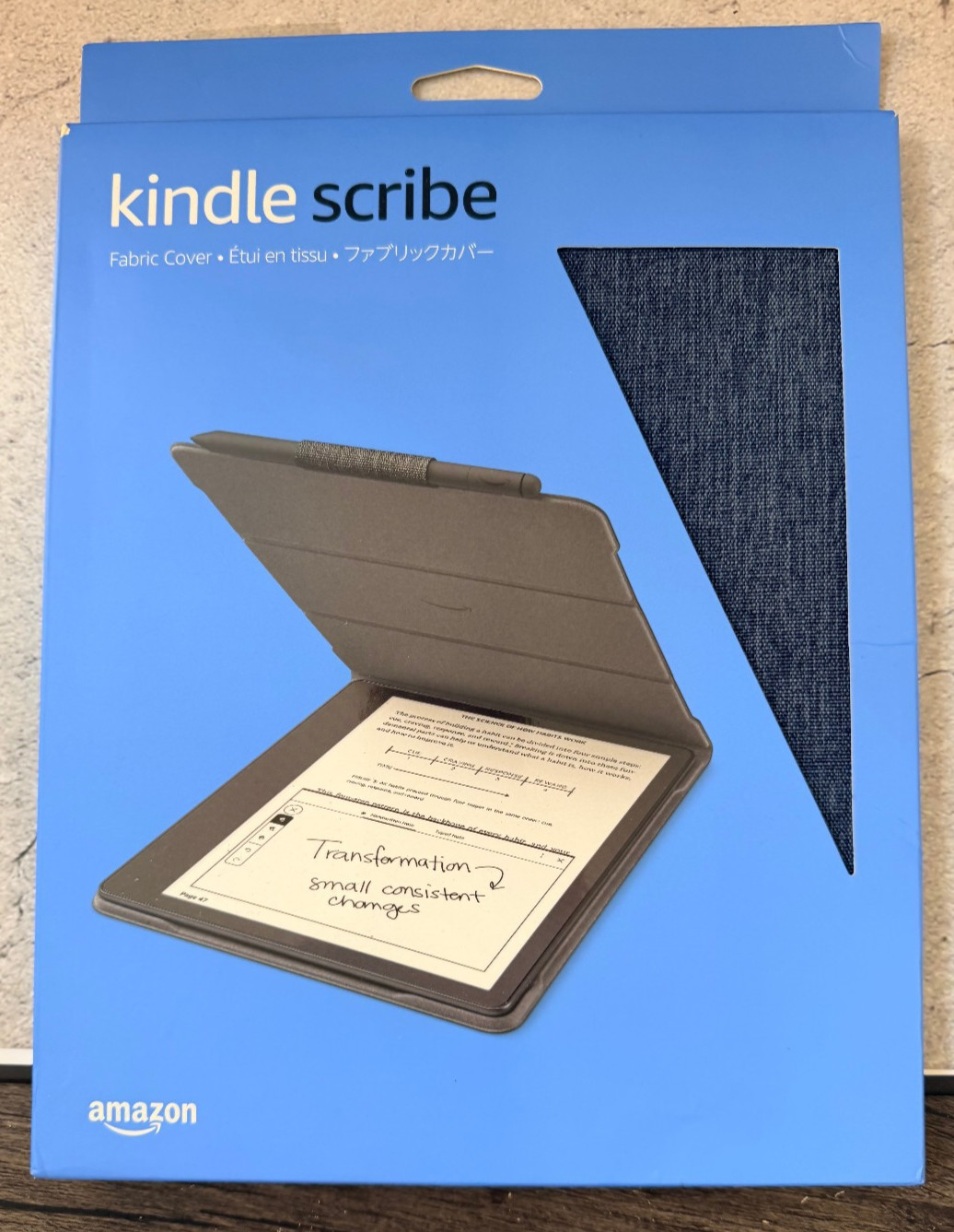 Amazon KINDLE SCRIBE Fabric FOLIO MAGNETIC COVER CASE Dark Denim BLUE