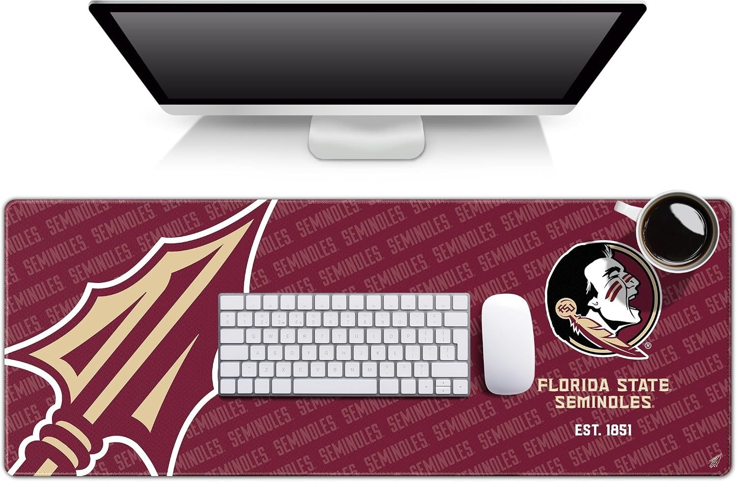 YouTheFan NCAA Florida State Seminoles Logo Series Desk Pad, Team Colors
