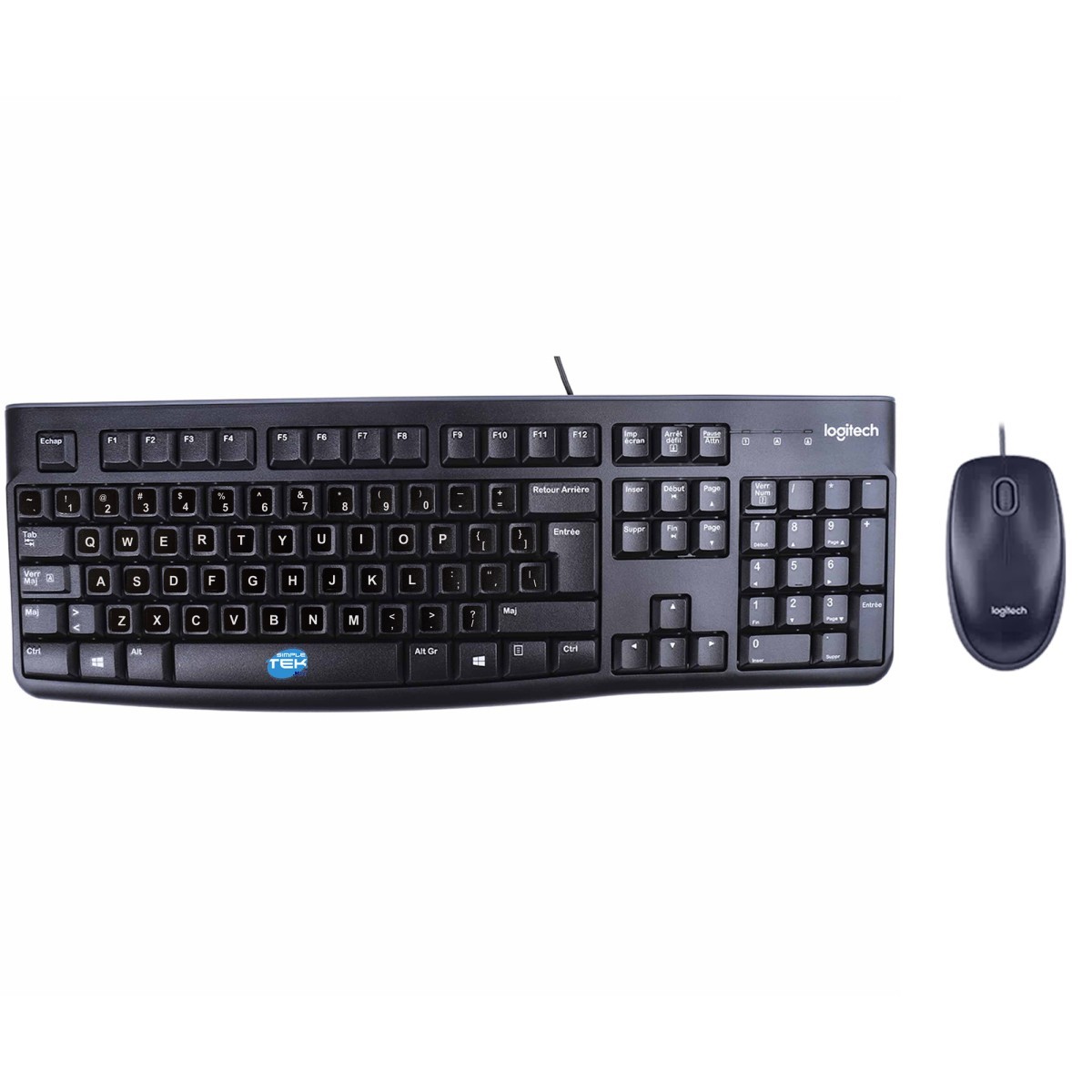 Logitech Mk120 Kit Mouse And Keyboard USB Wired Layout With English Stickers