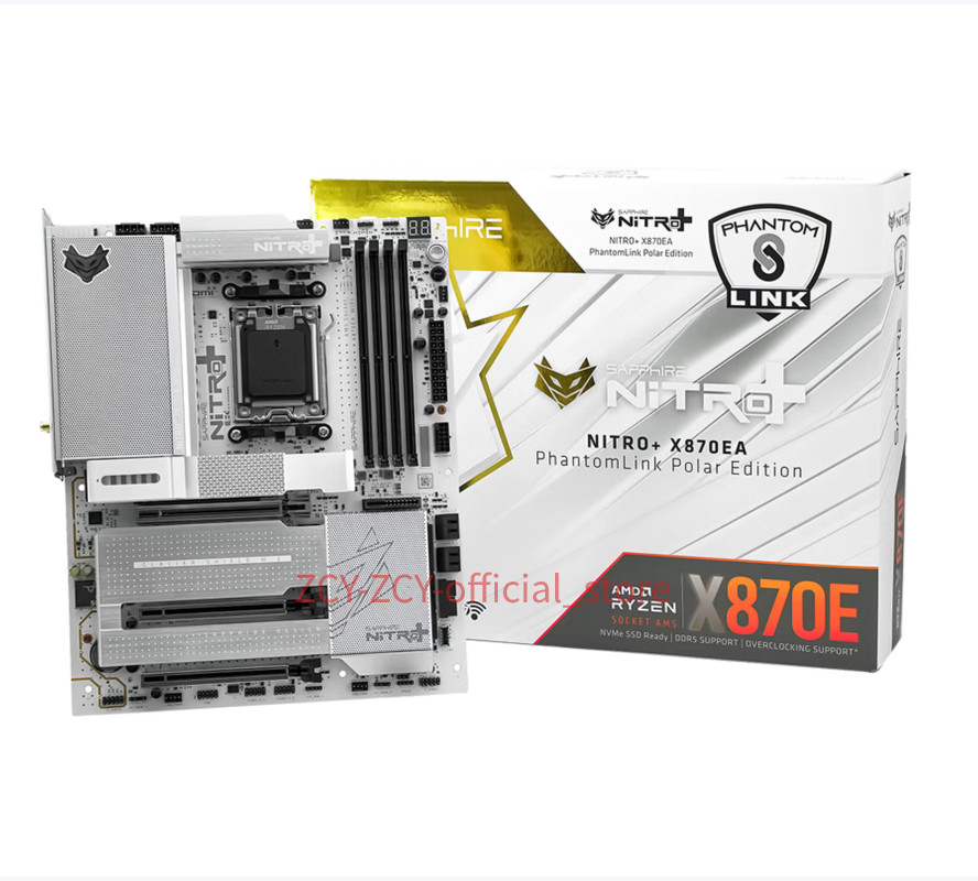Sapphire NITRO X870EA PHANTOMLINK Polar Edition AM5 ATX Gaming Motherboard White