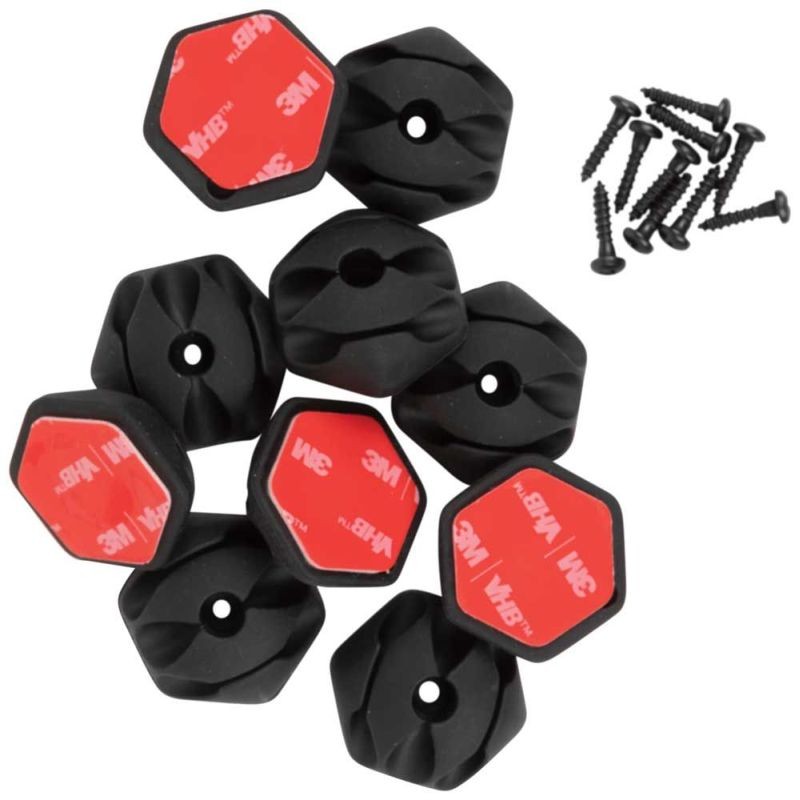 Klein Tool Self-Adhesive Cable Mounting Clips with 3 Slots (10 Pack)