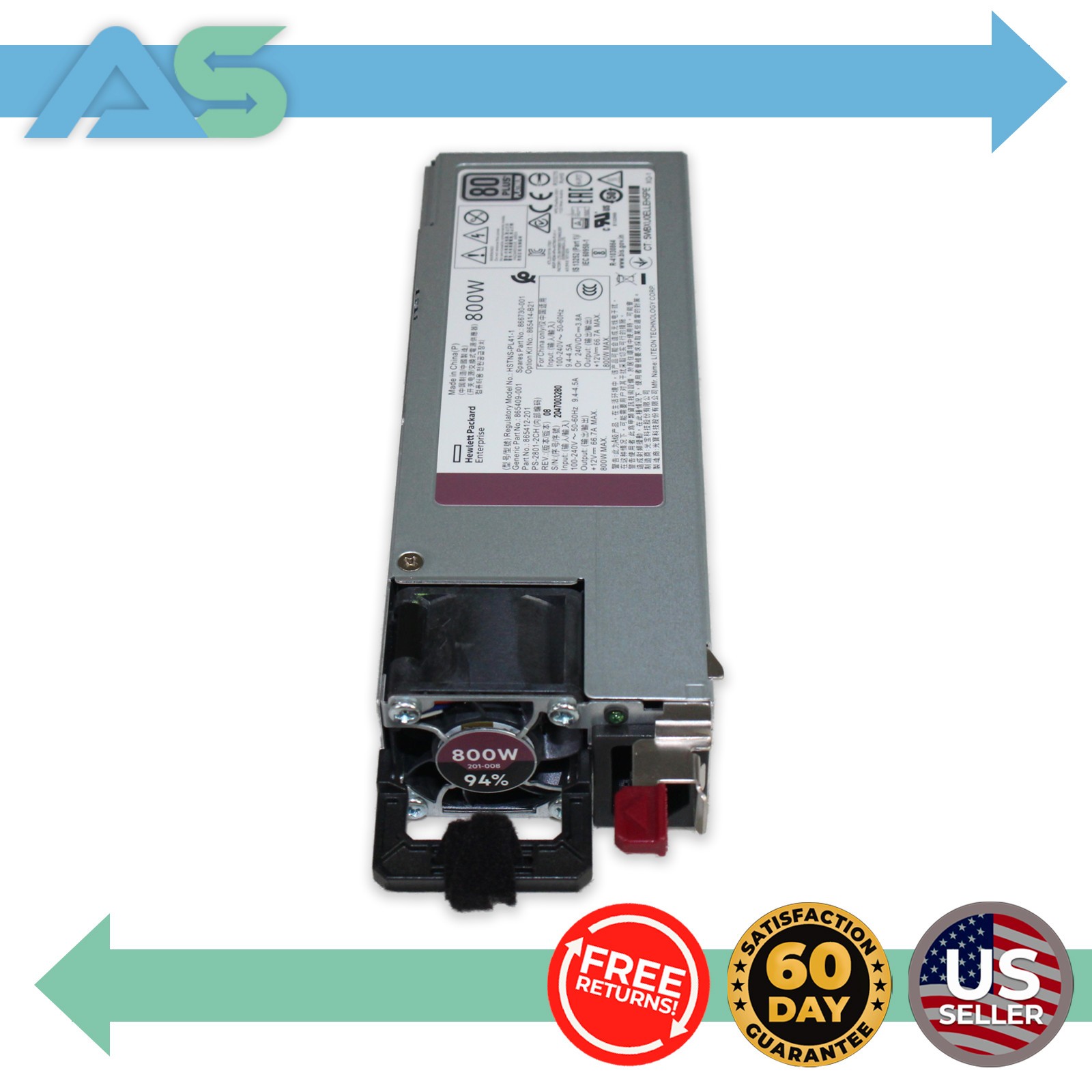 HPE 800W Flex Slot Platinum Power Supply 865414-B21 HSTNS-PL41-1 ProLiant Gen10