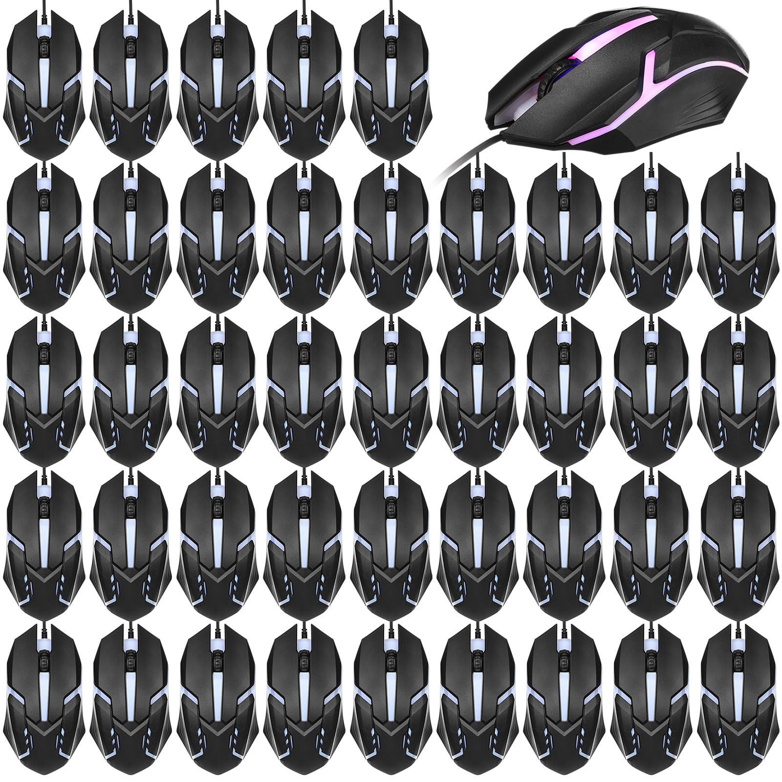Sratte 30 Pack Black USB Wired Optical Computer Mouse