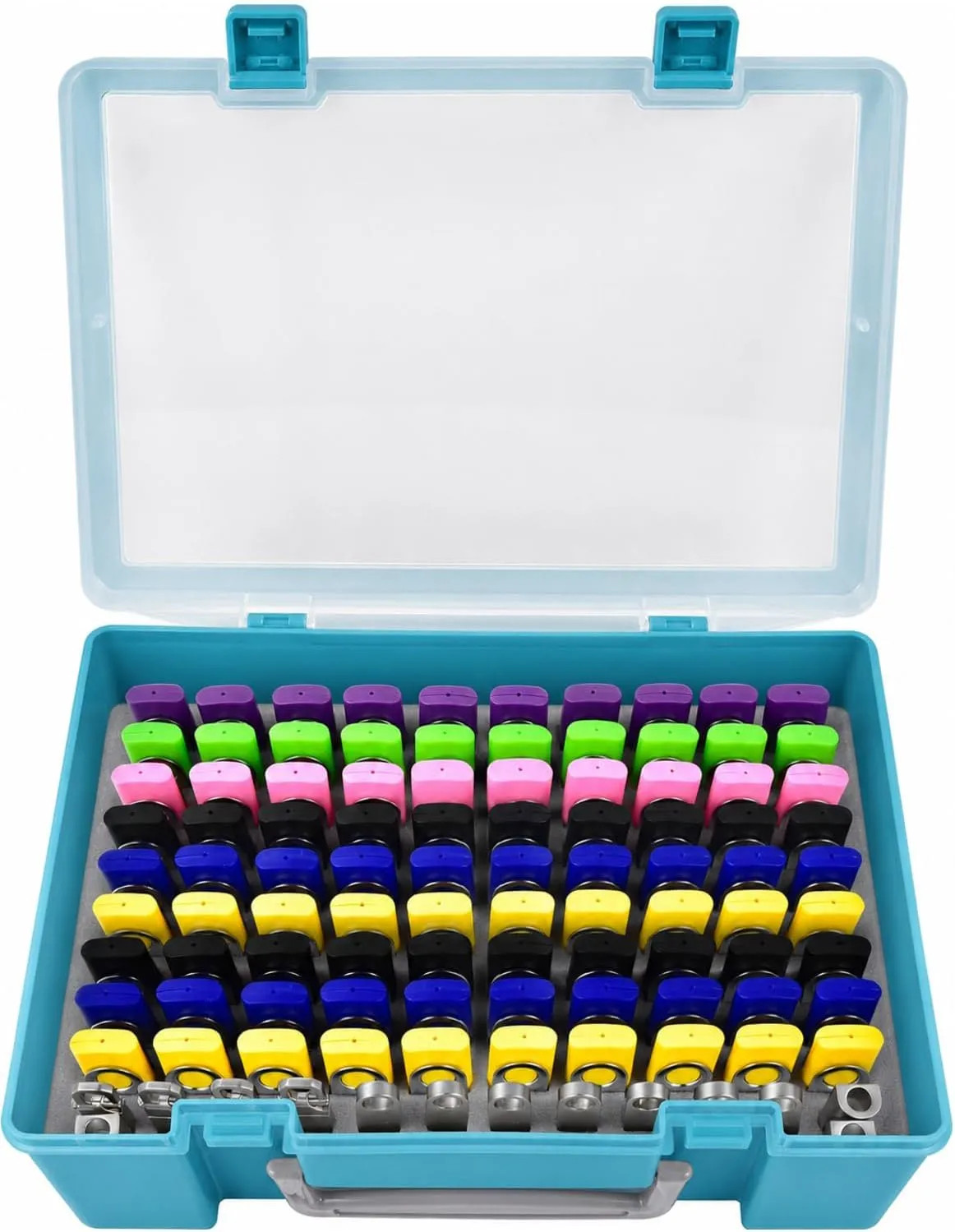 USB Flash Drive Case 104 Capacity Storage Organizer Holder For SD Card Blue