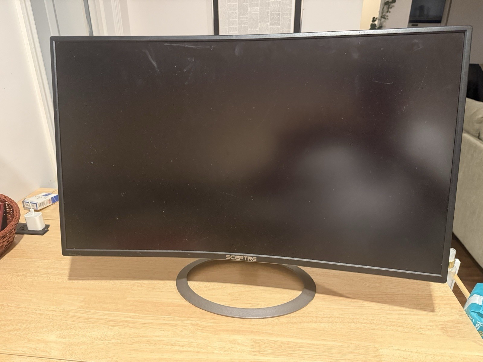 Sceptre 27 Inch Curved Full HD 1080p LED Monitor HDMI DP UNTESTED No Power Cable