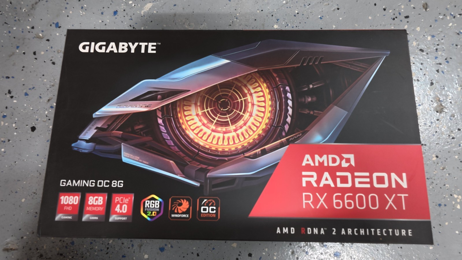BOX ONLY Gigabyte Gaming OC 8G Radeon RX 6600 XT Retail Box - NO GPU