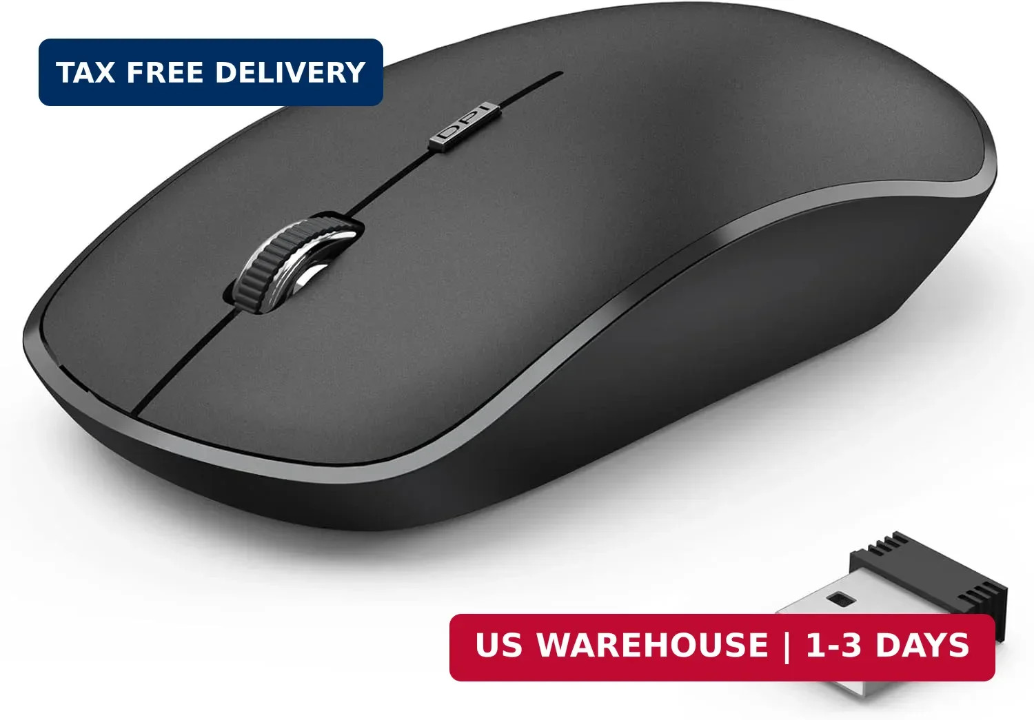 JOYACCESS Wireless Mouse for Laptop, J 2.4G Slim Portable Wireless Silent Mouse,