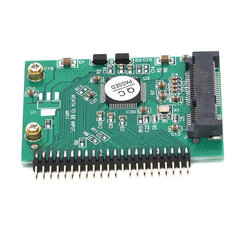 MOPFOL mSATA to 44-Pin 1.8" IDE Adapter Card – 3.3V 2.20*1.85*0.28in, Green