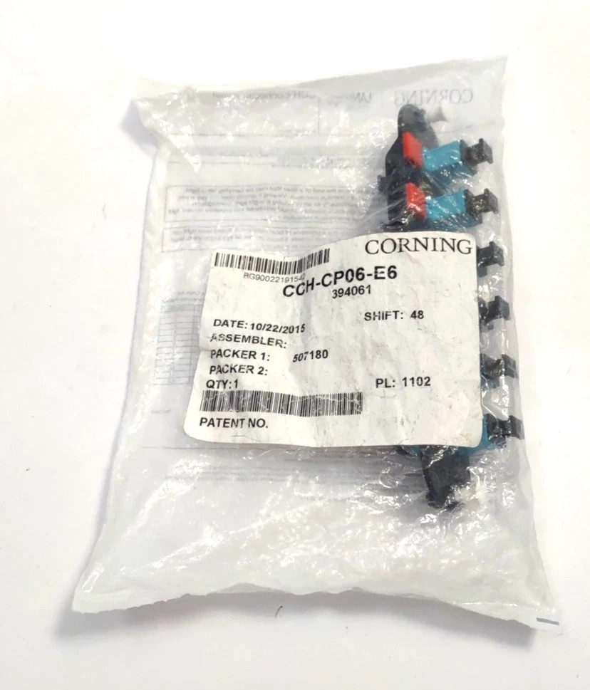 Corning CCH-CP06-E6 Closet Connector Housing Panel SC Simplex 6-Fiber OM3 OM4 50