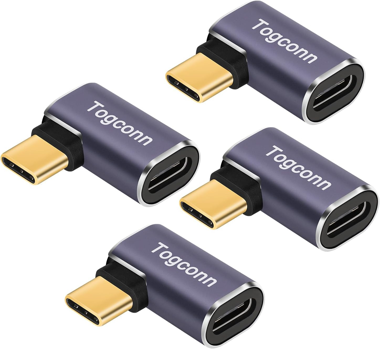 Flat 90 Degree Right Angle USB C Adapter , USB Type-C Male to Female Extender