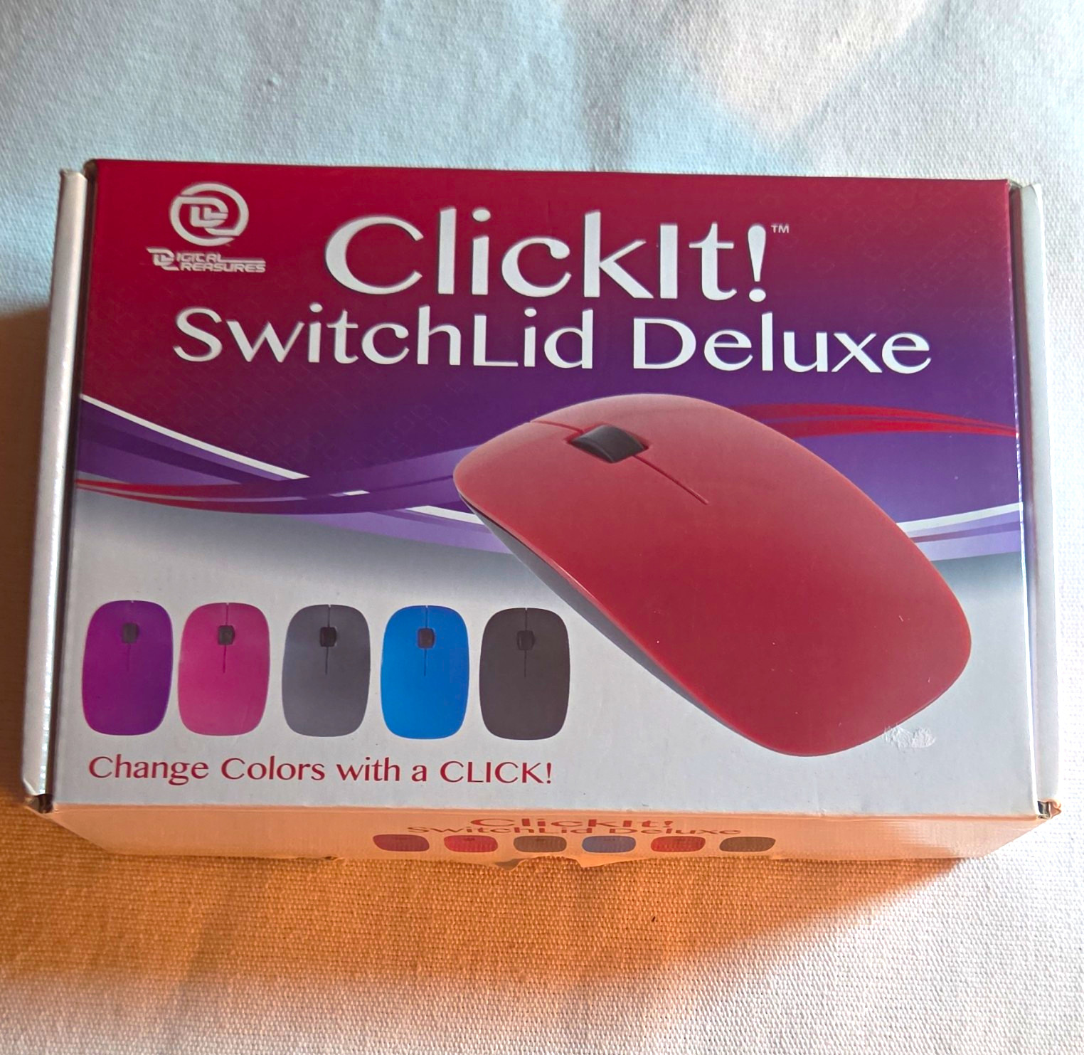 Digital Treasures ClickIt SwitchLid Deluxe 2.4GHz Optical Mouse USB Receiver