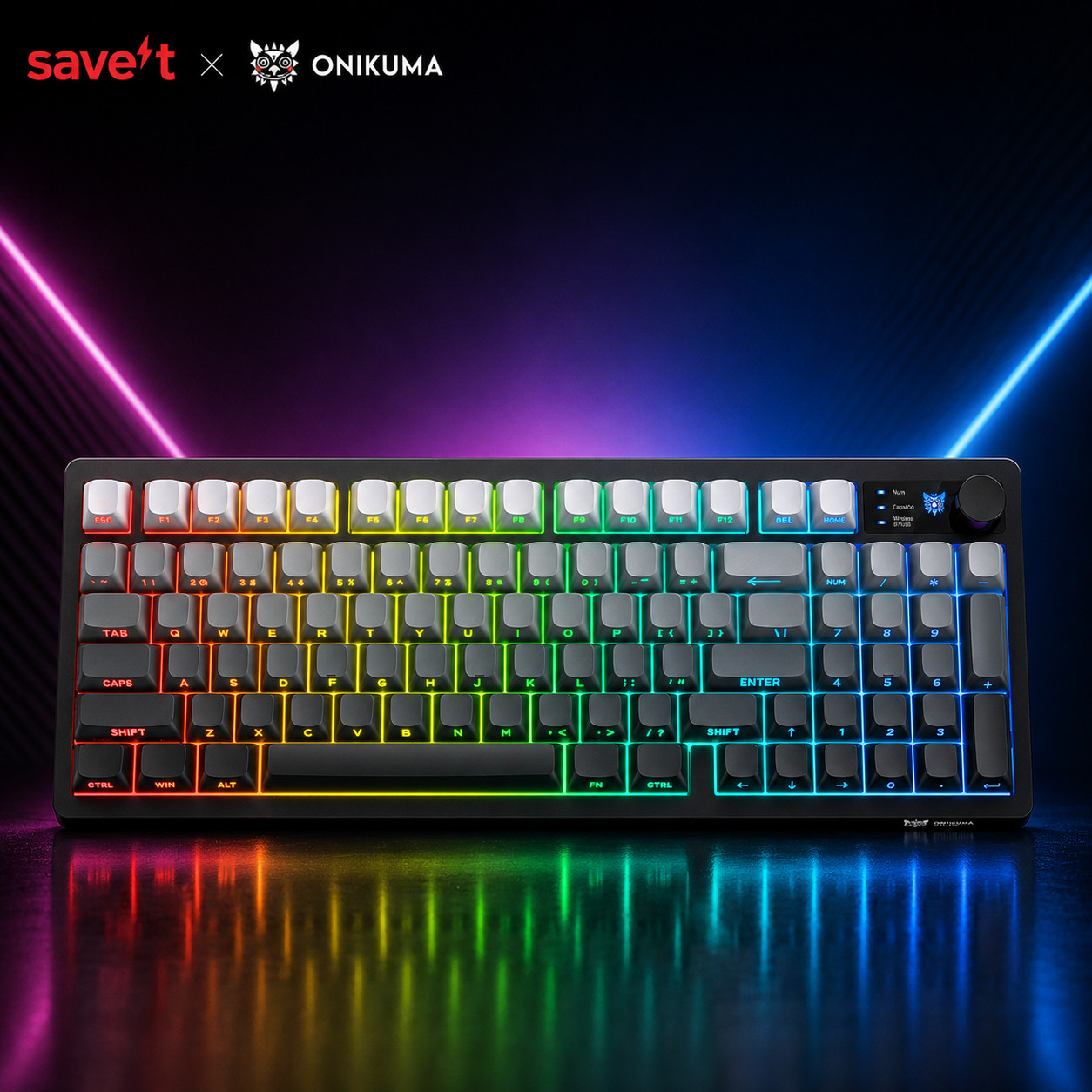 ONIKUMA MT902 Wireless Gaming Keyboard 2.4G Bluetooth Wired RGB LED PC Mac