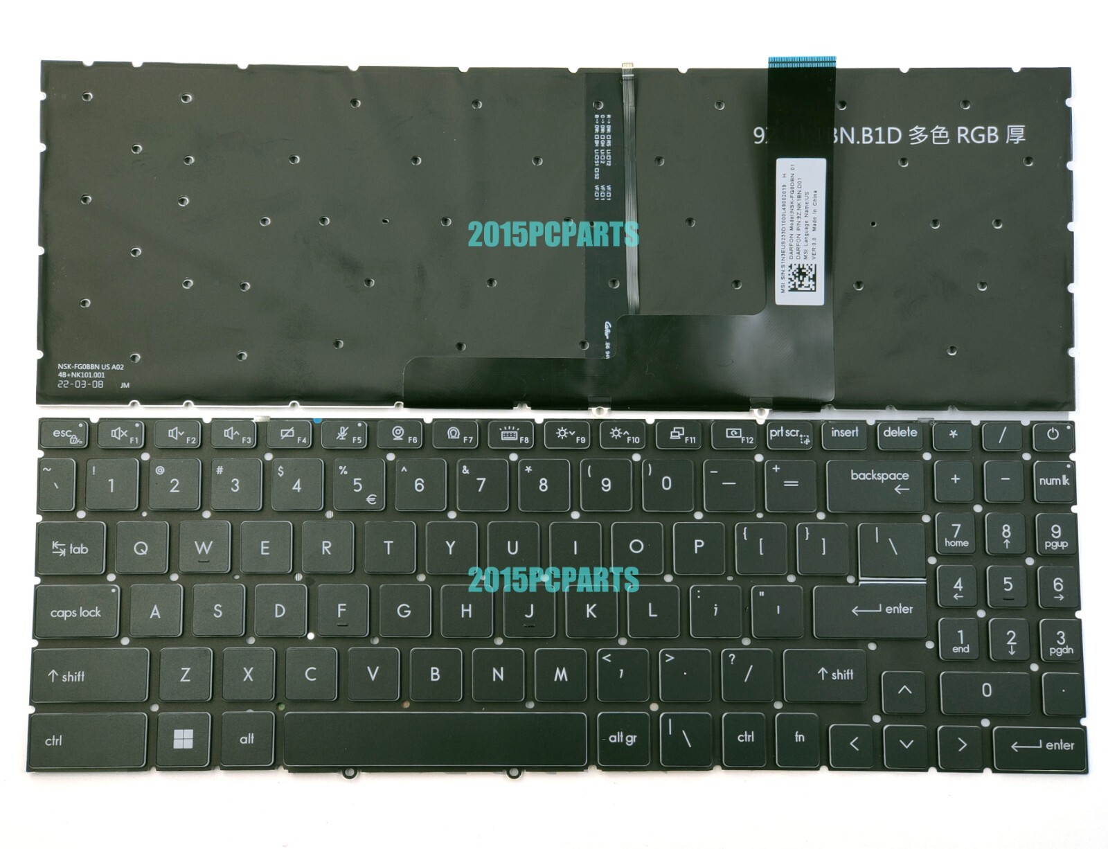 New MSI Alpha 15 B5EEK Alpha 17 B5EEK keyboard RGB backlit US