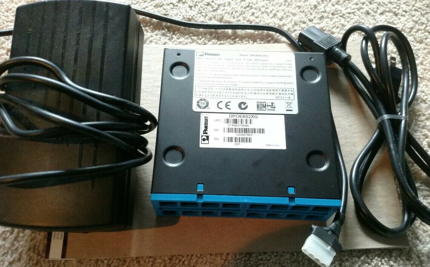 Panduit Dual Power Over Ethernet  Compact 8 Midspan DPOE8S2XG & WRB power unit
