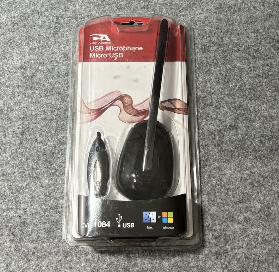 Cyber Acoustics CVL-1084 USB Desktop Microphone Noise Cancelling New Sealed