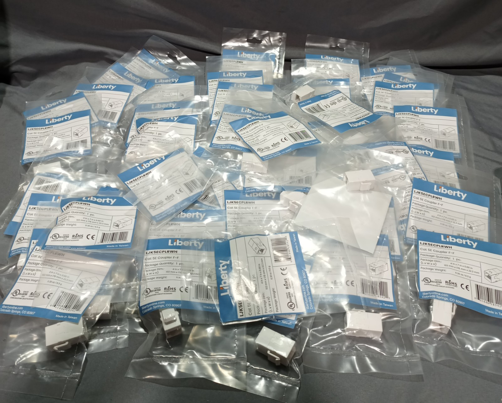 Lot Of 50 Liberty LJK5ECPLRWH Cat 5E Coupler F-F
