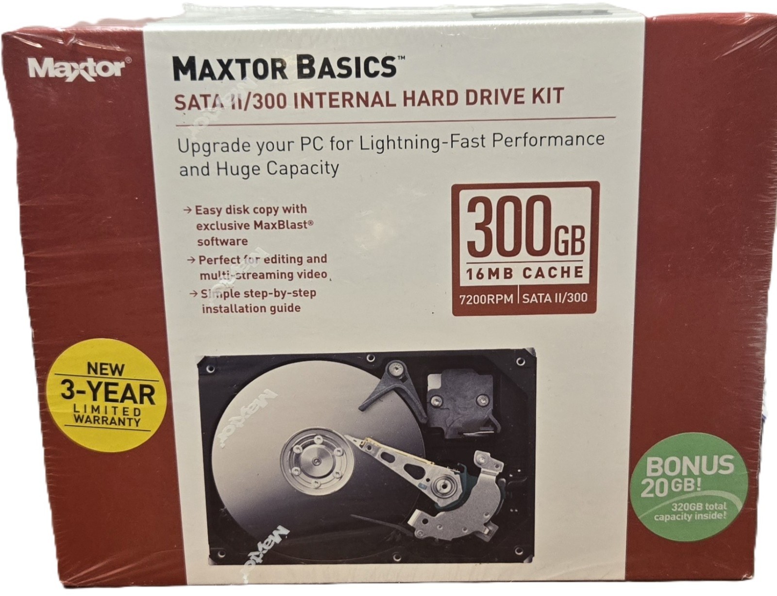 New Maxtor Basics SATA11/300GB 16MB Cache 7200RPM