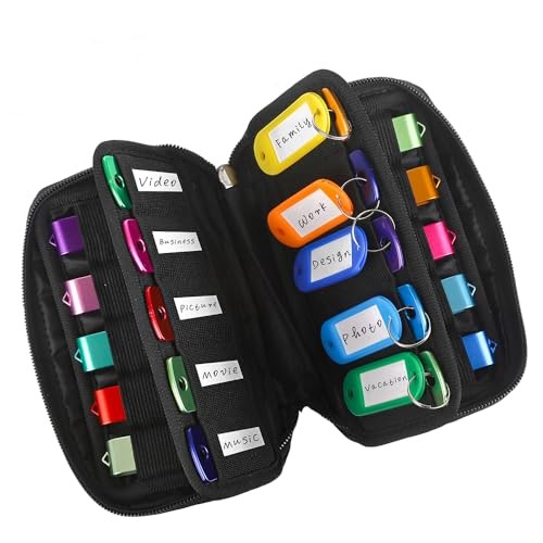 USB Flash Drive Case Organizer Premium Soft Neoprene Storage Holder 20 slots