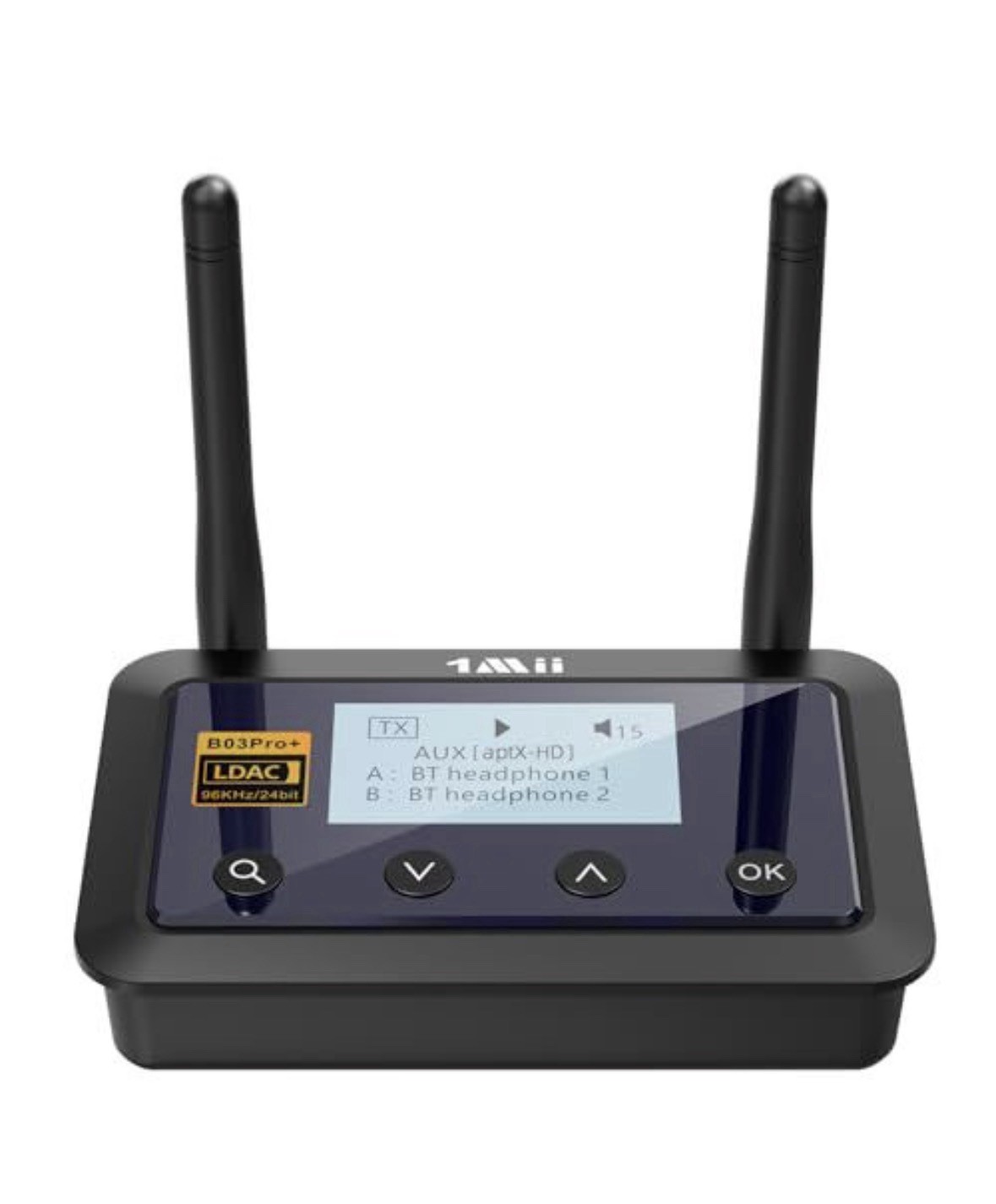 1Mii B03Pro+ Bluetooth 5.3 Transmitter Receiver LDAC 96kHz Optical RCA AUX