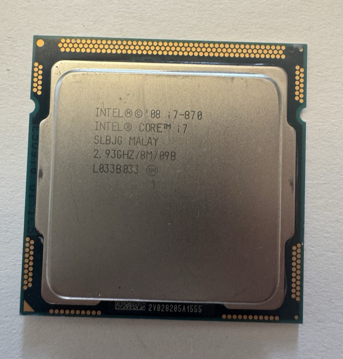 Intel Core i7-870 2.93GHz LGA1156 Quad-Core CPU 8MB L3 1MB L2 SLBJG