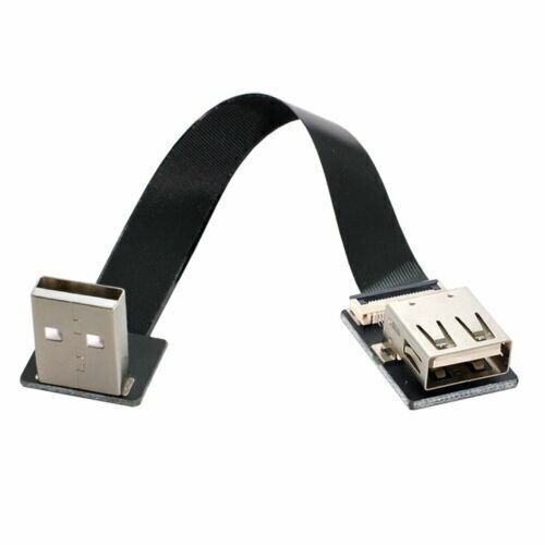CY Up Angled USB 2.0 Type-A Male to Female Extension Data Flat Slim FPC Cable