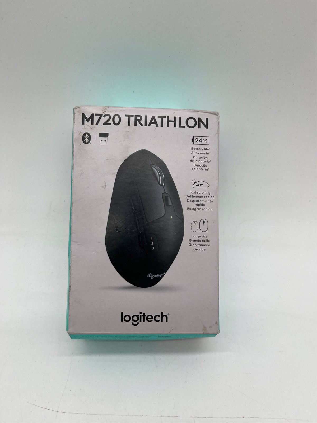 Logitech M720 Triathlon Multi-Device Wireless Mouse, 1000 DPI, 6 Buttons - Black