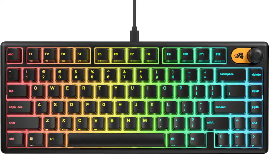 Glorious - GMBK 75% Wired Membrane Gaming Keyboard with Swappable MX-Compatible