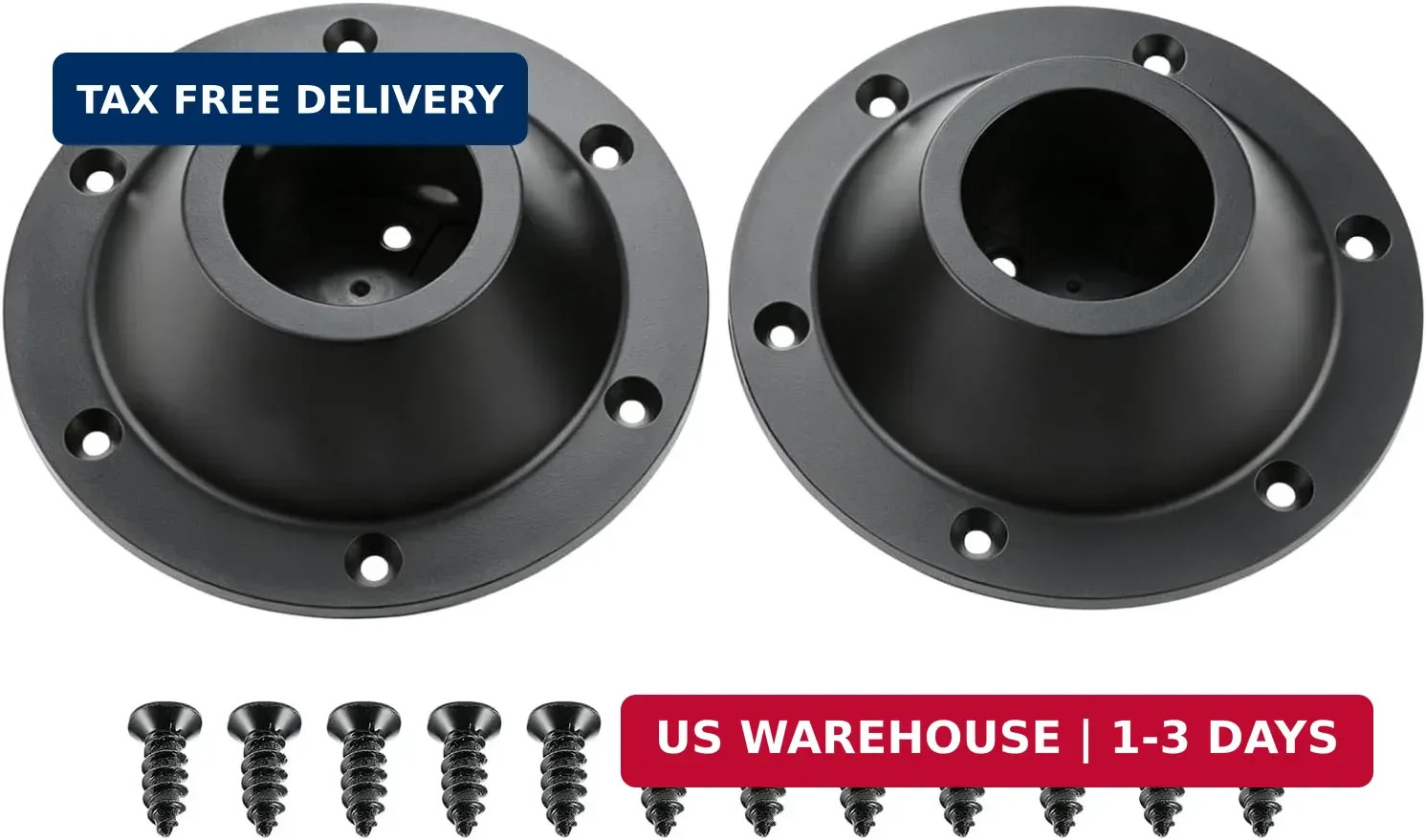 2Pcs Upgraded Plastic RV Table Bases Mount 6 Mounting Holes Black