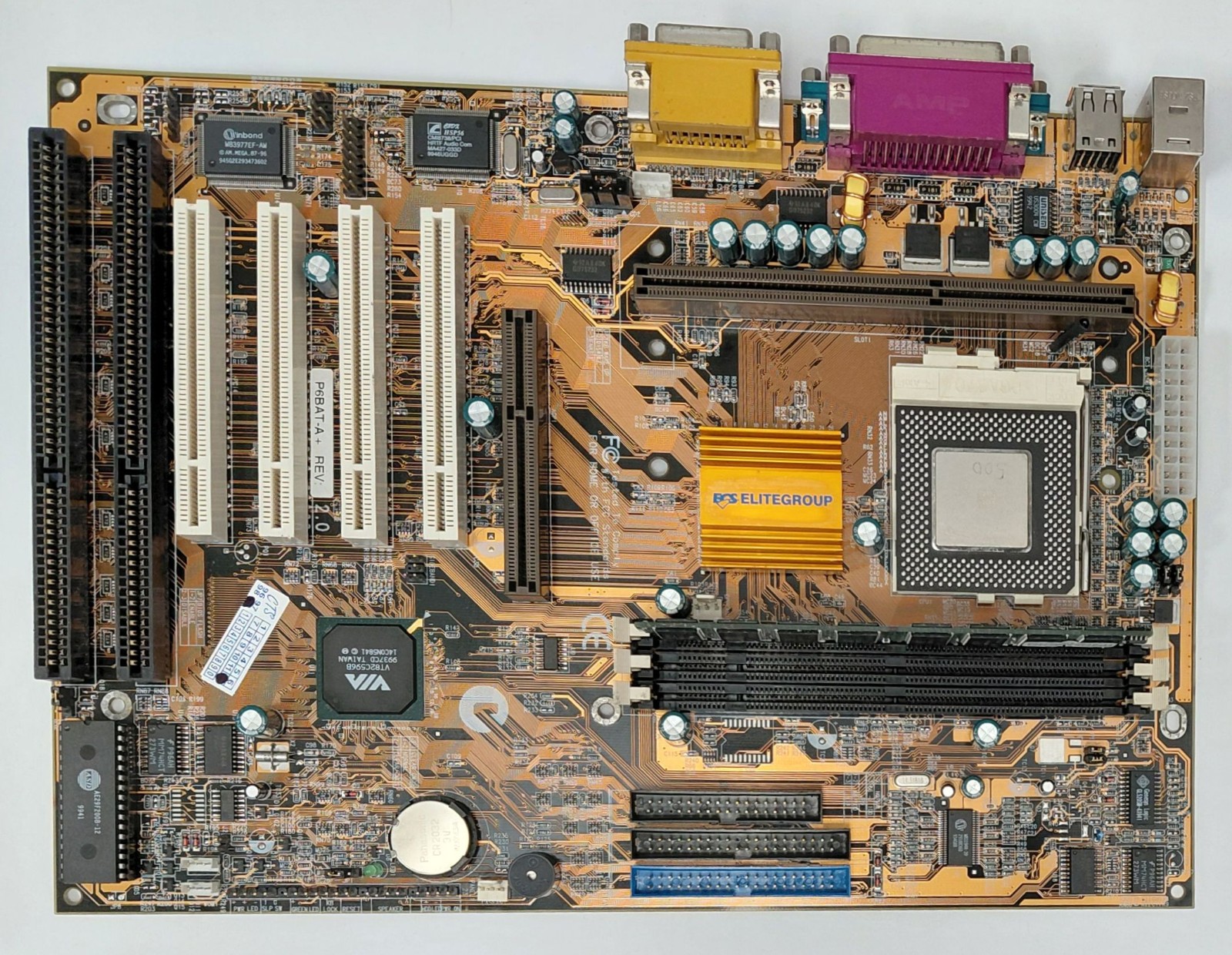 Elitegroup P6BAT-A+ Socket 370 / Slot 1 Retro Motherboard + Celeron 500MHz + 128MB