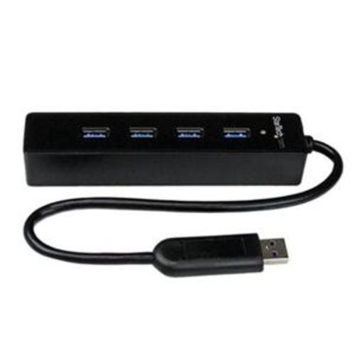 StarTech ST4300PBU3 4 Port Portable SuperSpeed USB 3.0 Hub with Built-in Cable