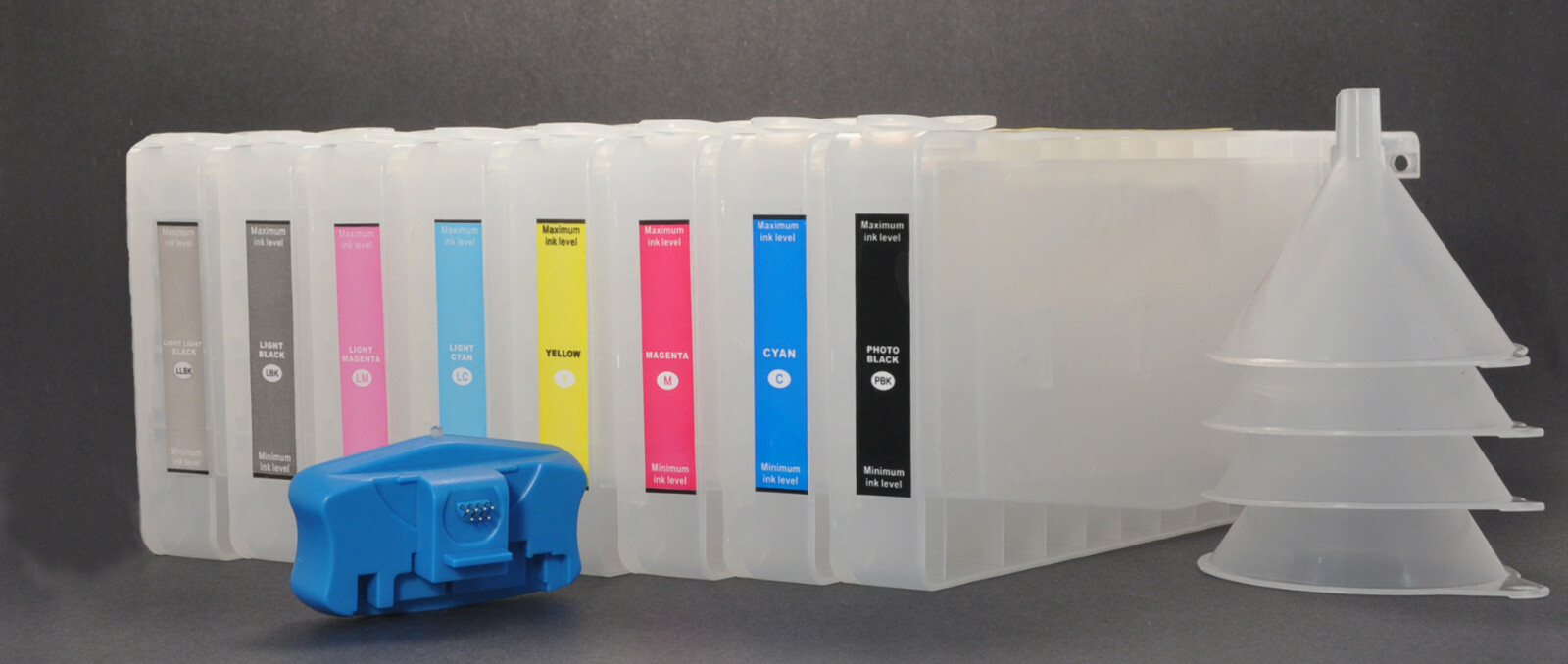 8X350 Refillable Pigment Ink Cartridge Epson Stylus Pro 7800/9800 Print Resetter