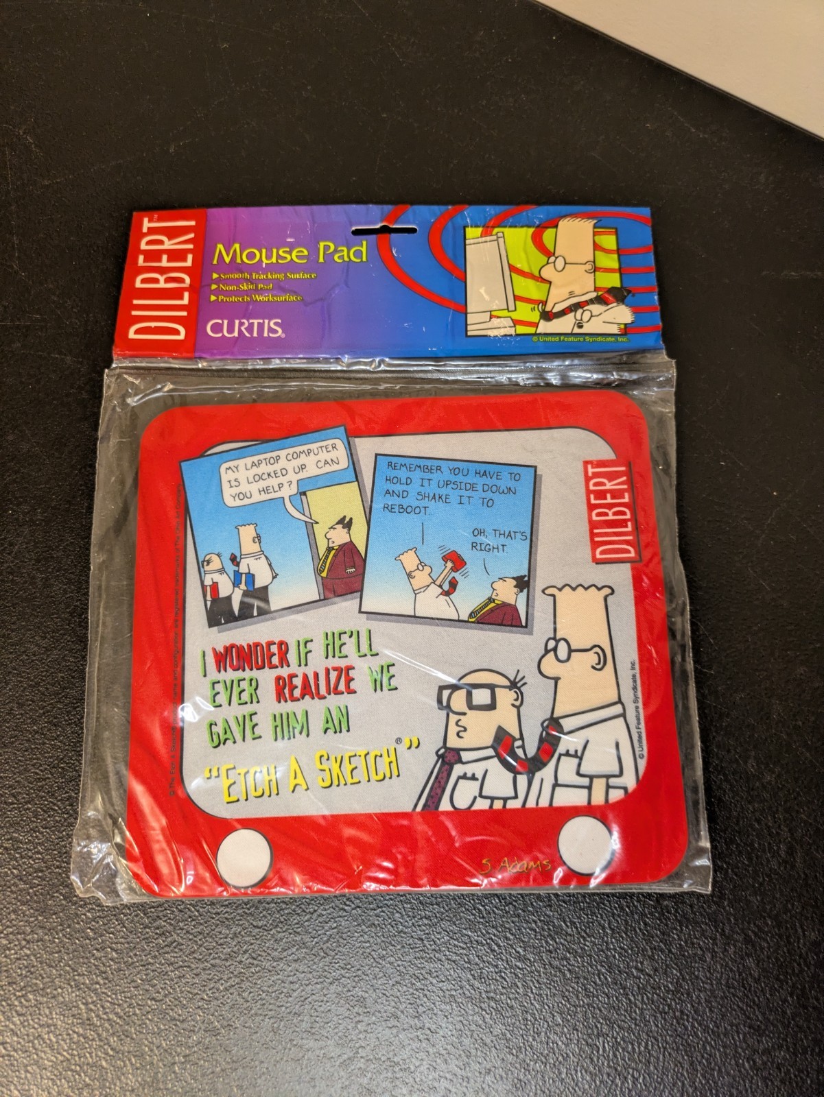 Dilbert Mouse Pad Etch A Sketch Computer Cartoon By Scott Adams Vintage 1997