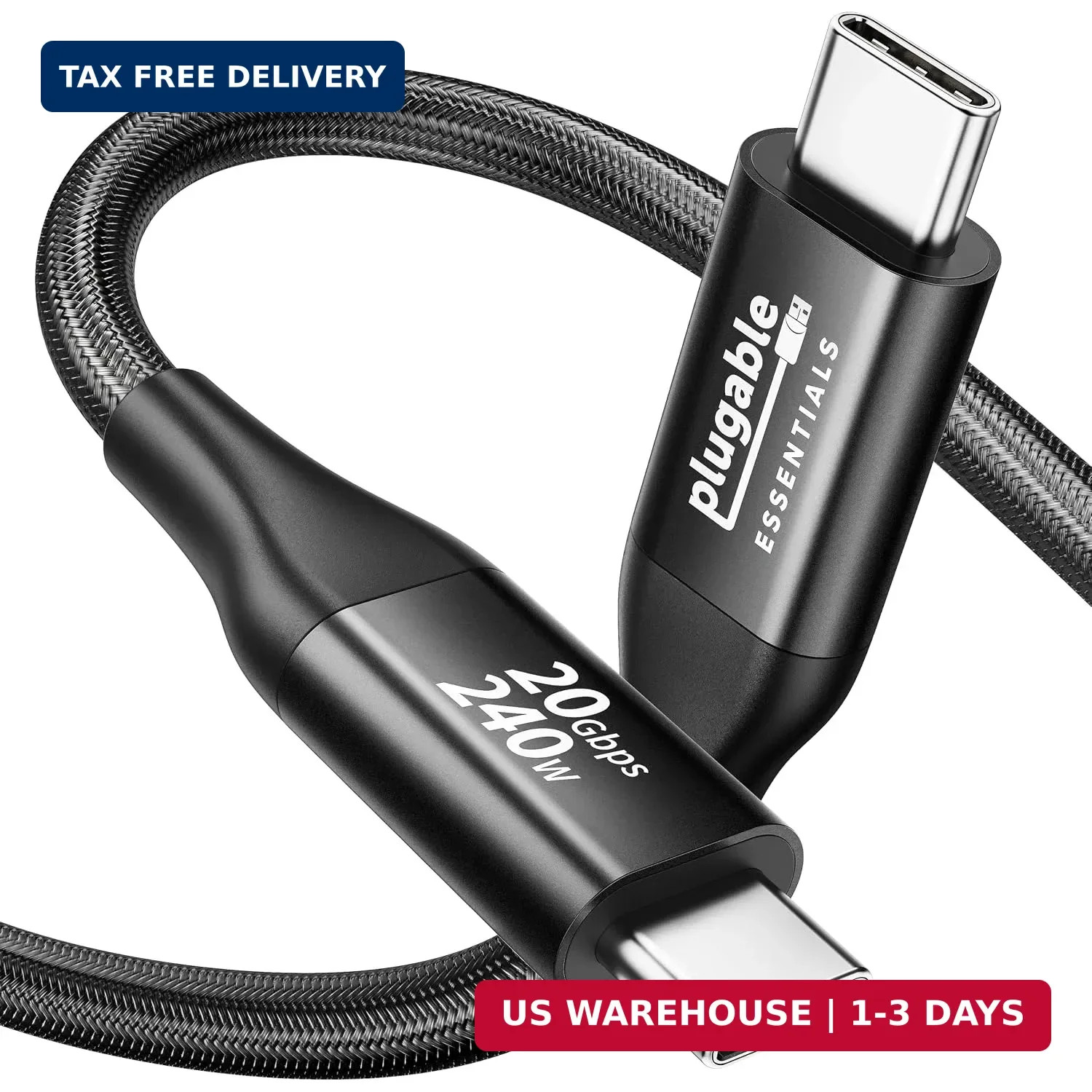Plugable USB C Monitor Cable 3.3FT, 4K@144Hz USBC 3.2 Gen 2X2 Display Cable